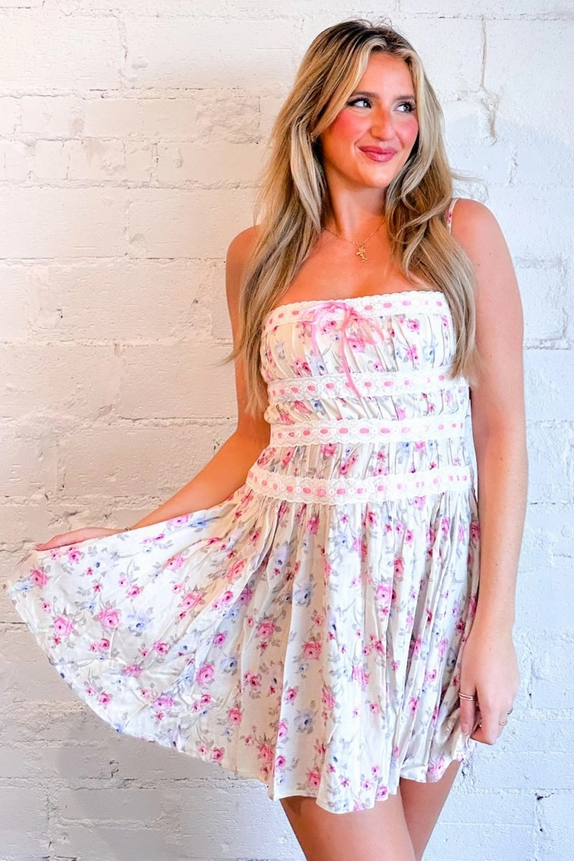 Wrap style Berries Floral Mini Dress