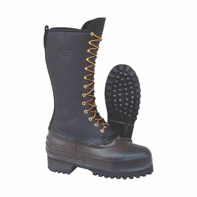 Breathable Mesh Panels Feather Light Snow Trekker Hoffman Men's 14 In Felt Steel Toe Pac Logger Boots - Black