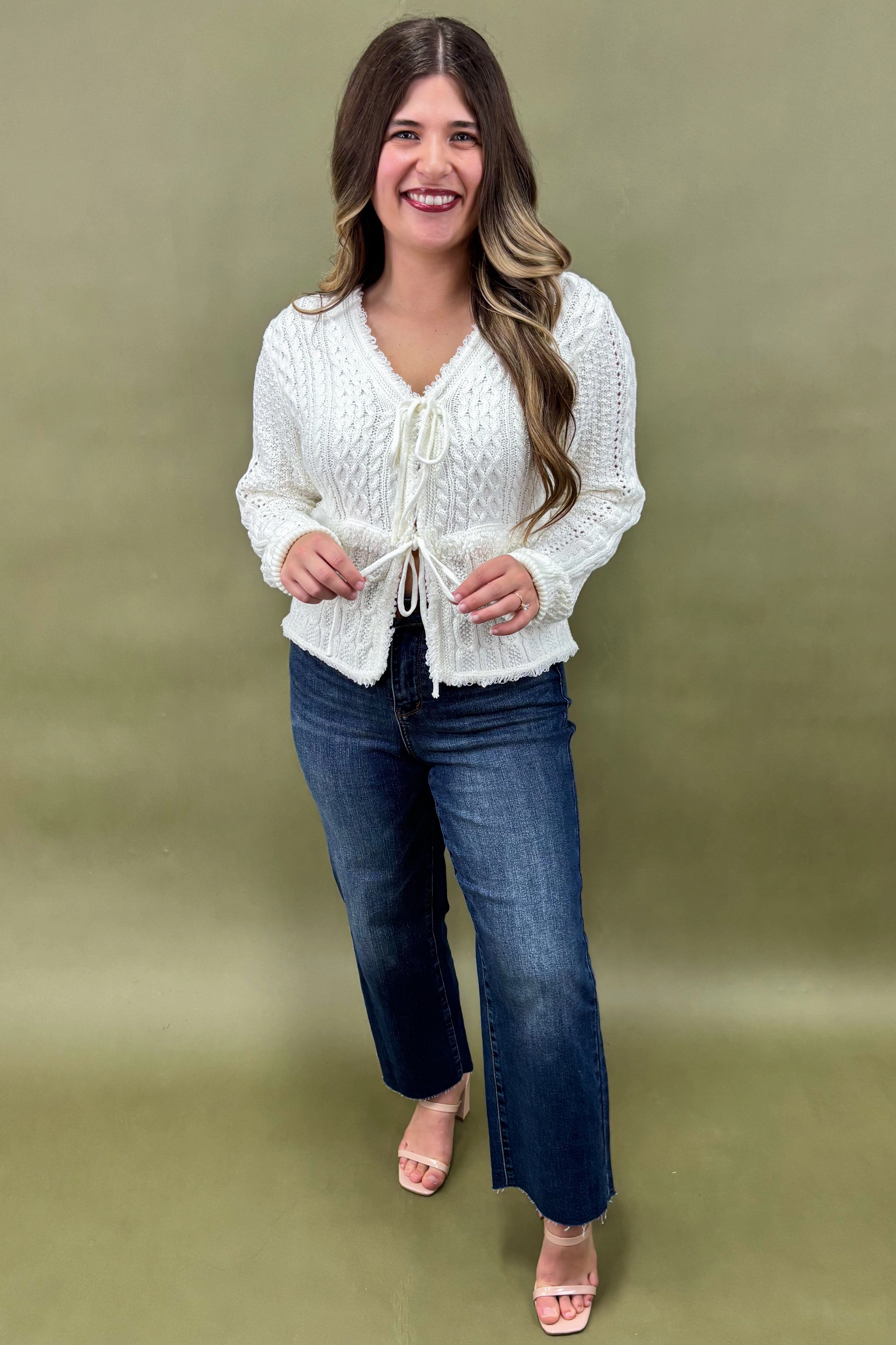 Main Attraction Tie-Front Cardigan MeshVentilation Non Chafing Edges