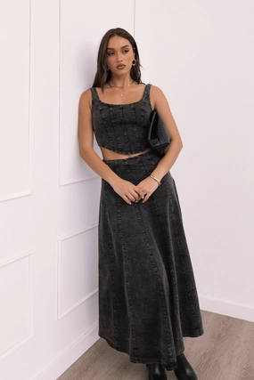 Mara Midi Skirt - Black Winter Layering Outfit Diary