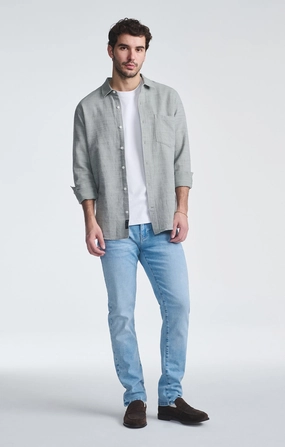 Parent Style Trend Setter Urban Style MARCUS SLIM STRAIGHT LEG IN AQUA BLUE FEATHER BLUE