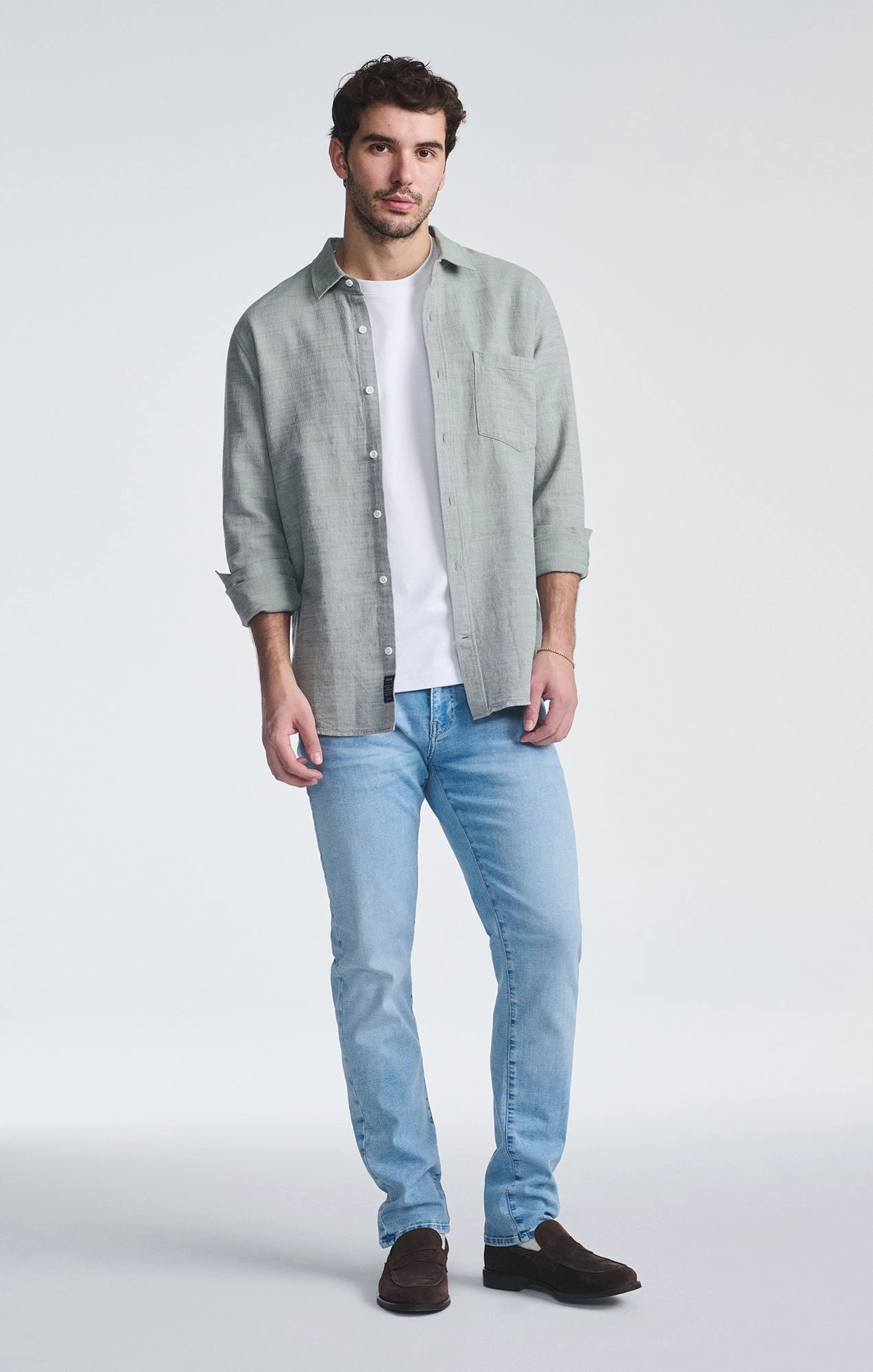 Parent Style Trend Setter Urban Style MARCUS SLIM STRAIGHT LEG IN AQUA BLUE FEATHER BLUE