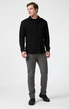 Flexible Use Modern Design MARCUS SLIM STRAIGHT LEG IN GREY FEATHER TWEED