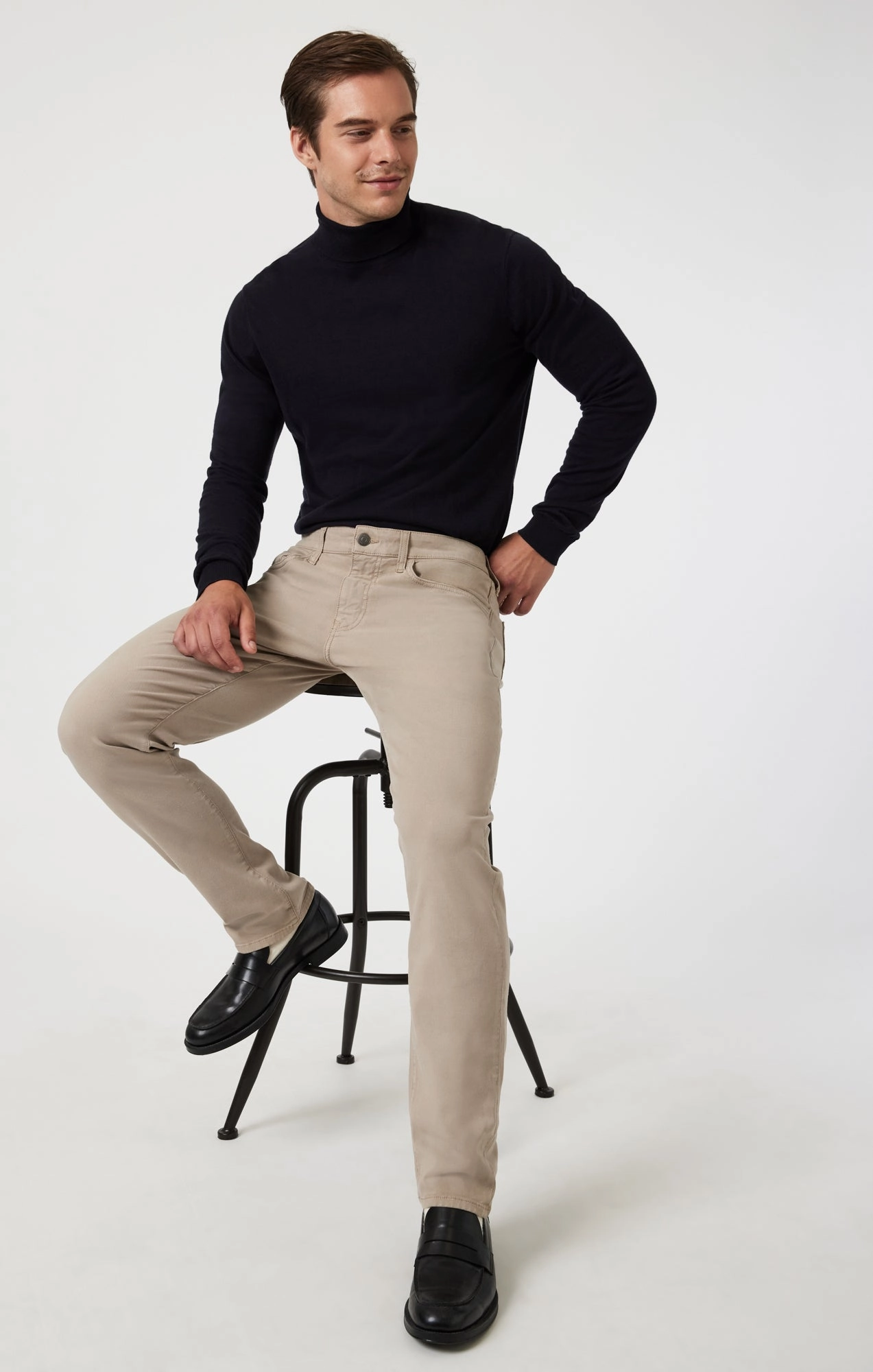 MARCUS SLIM STRAIGHT LEG IN LATTE LUXE TWILL Stretch Flex