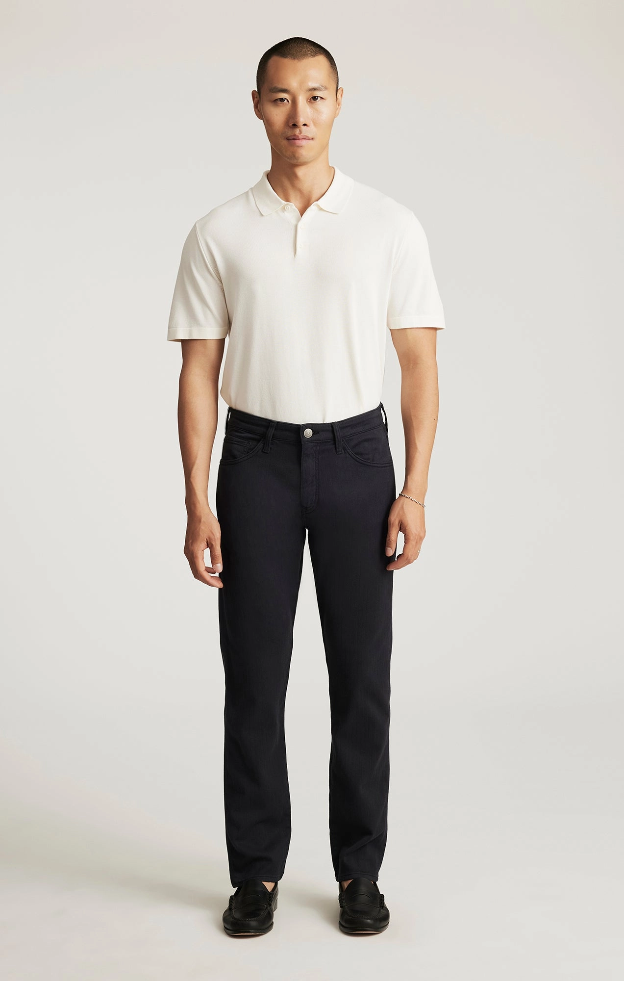 MARCUS SLIM STRAIGHT LEG IN NAVY HERRINGBONE Modular Pocket System