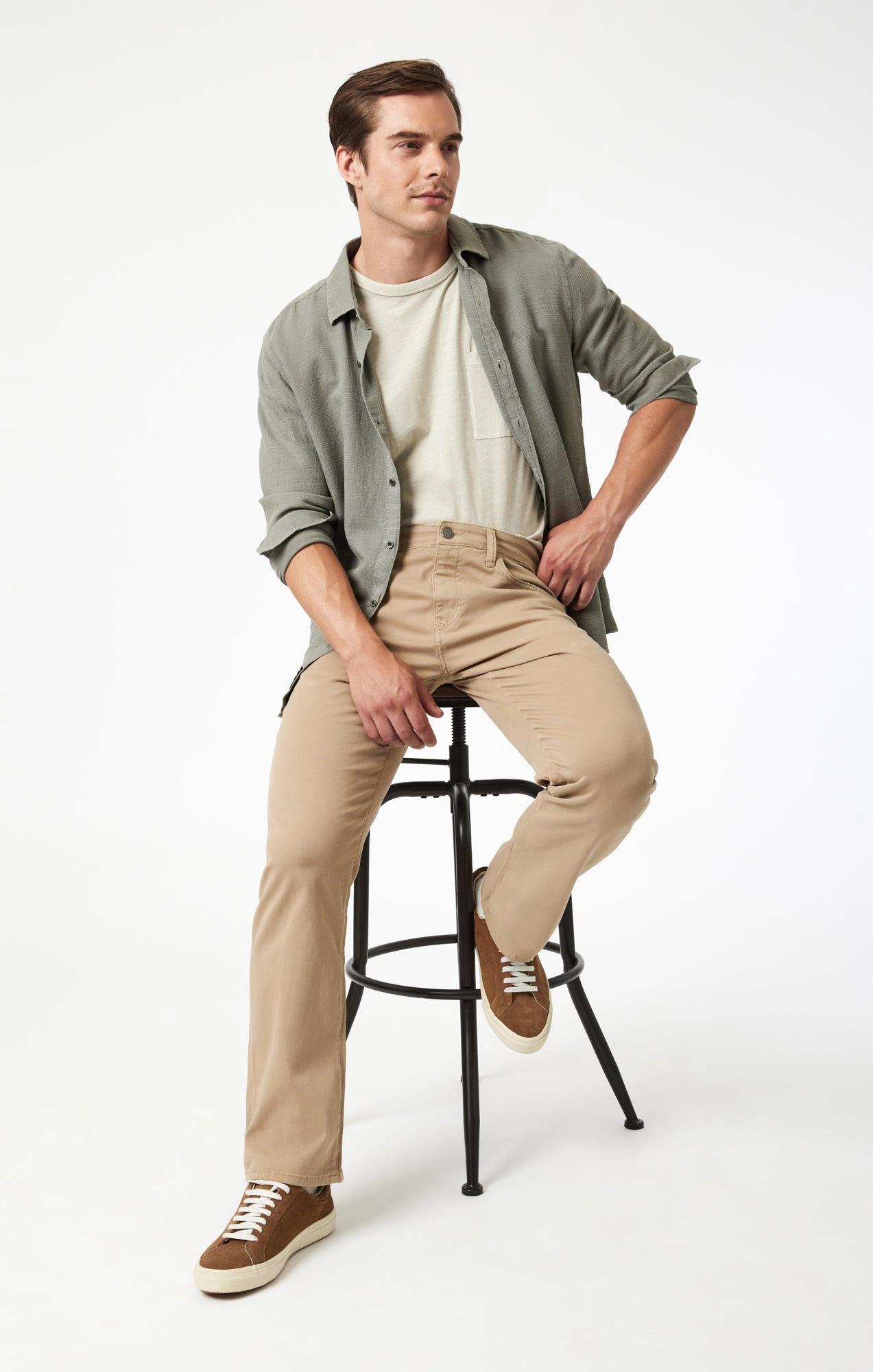 Flexible Leg MATT RELAXED STRAIGHT LEG IN KHAKI CASUAL TWILL