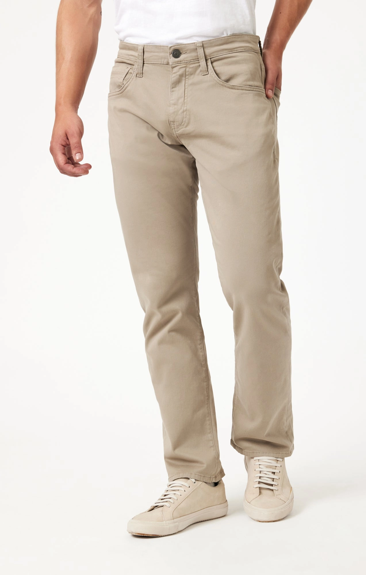 Flexible Layer Shape Retention MATT RELAXED STRAIGHT LEG IN SAND CASUAL TWILL