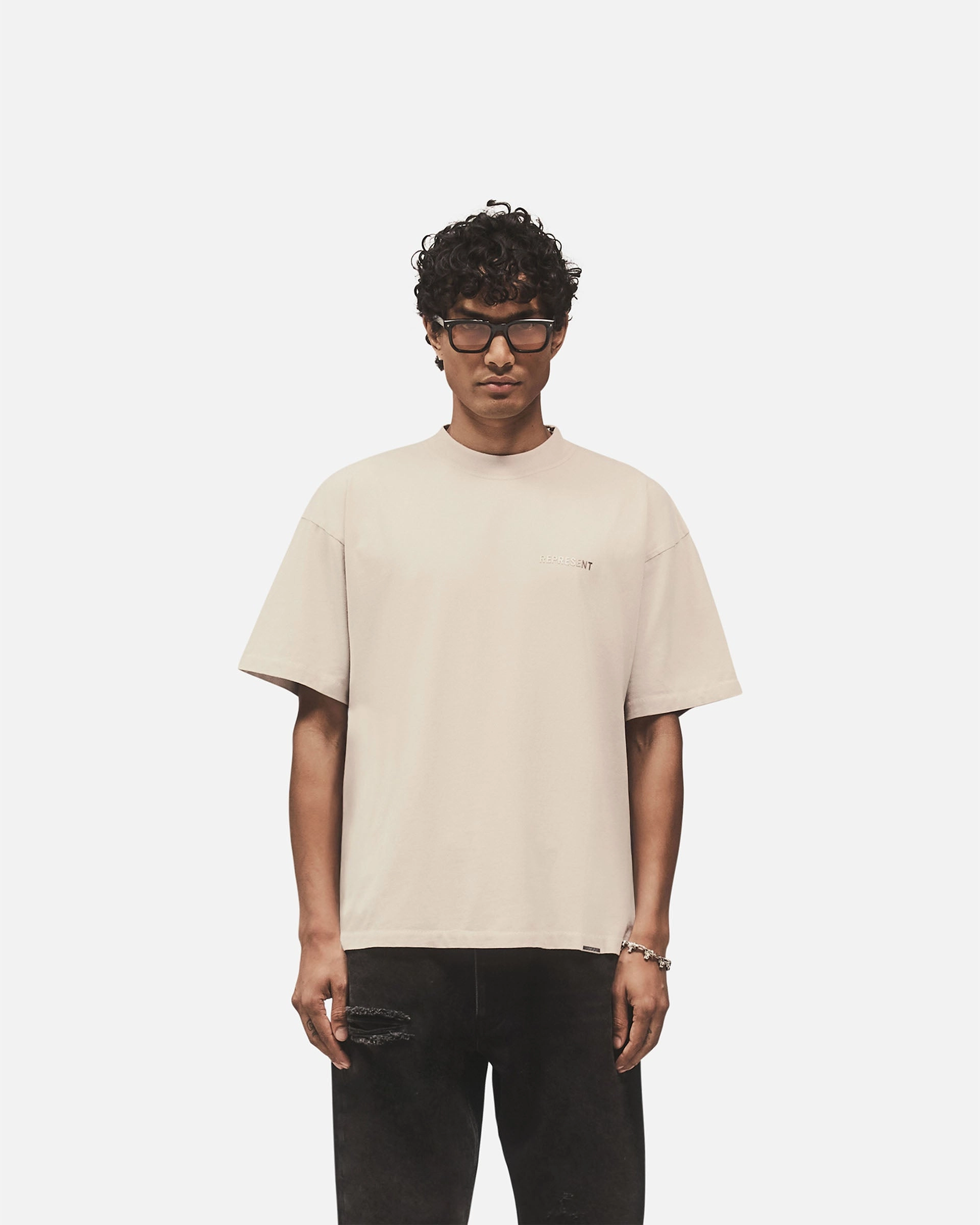 Metal Block Logo T-Shirt - Concrete Breathable Flex Fit OdorResistant