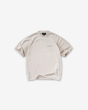 Anti Pill Surface Soft & Smooth Metal Block Logo T-Shirt - Concrete