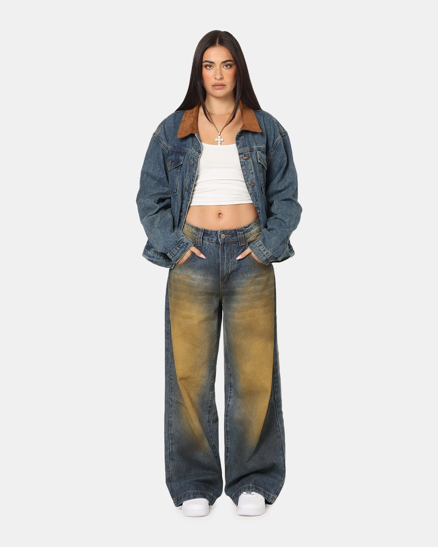 Saint Morta Rodeo Drive Denim Jacket Dirty Blue Odor Resistant Treatment Multi Pocket Utility