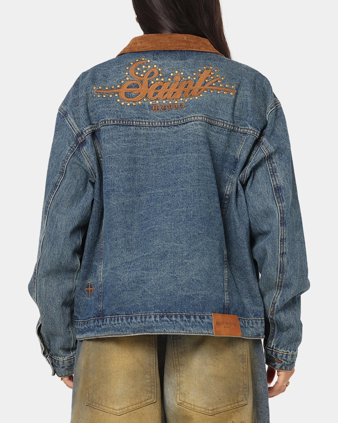 Durable Zipper PFC Free Treatment Saint Morta Rodeo Drive Denim Jacket Dirty Blue