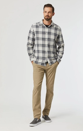 Thermal Regulating Fabric MILTON SLIM STRAIGHT CHINO IN BEIGE LUXE TWILL