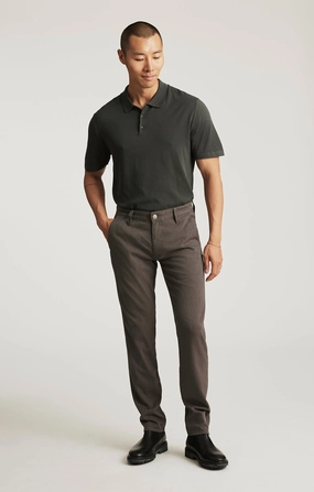 Comfort Style MILTON SLIM STRAIGHT CHINO IN BROWN FEATHER TWEED