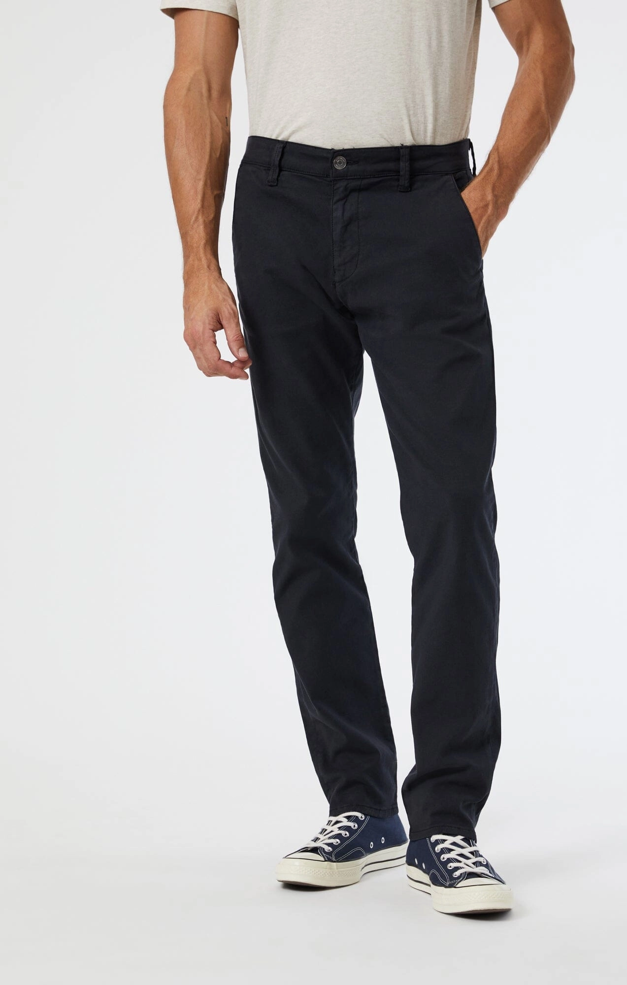 MILTON SLIM STRAIGHT CHINO IN DEEP NAVY LUXE TWILL Bi Stretch Fabric Move Freely