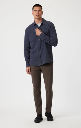 MILTON SLIM STRAIGHT CHINO IN OAK LUXE TWILL Elastic waist