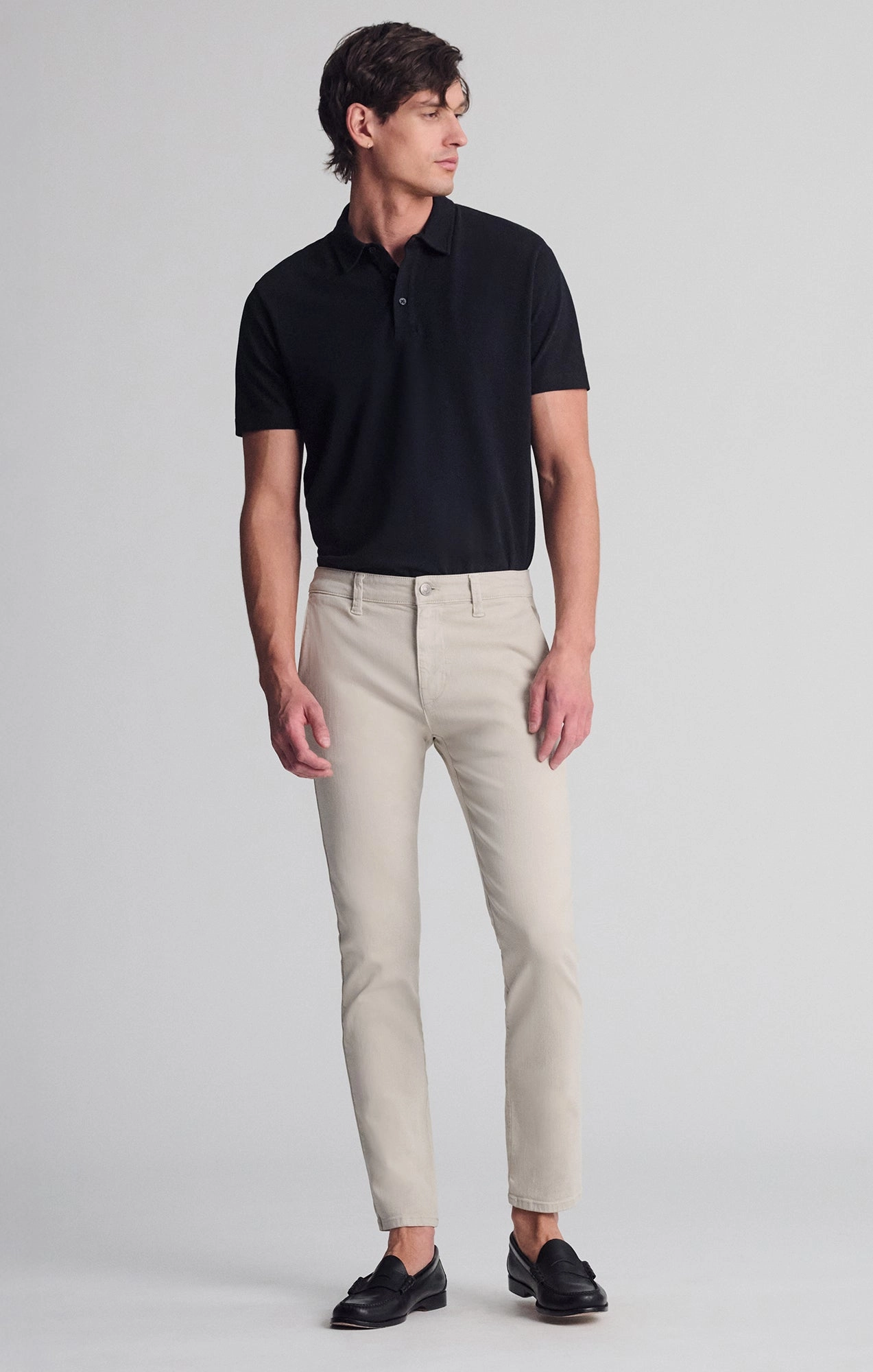 Comfort Base StainResistantFinish MILTON SLIM STRAIGHT CHINO IN VANILLA LUXE TWILL
