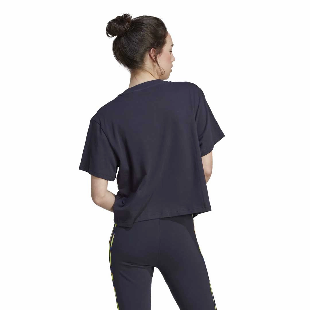 stain resistant coating Adjustable Hem Lock System adidas - Women's Vibrant Print 3-Stripes Cotton Crop T-Shirt (IL5868)