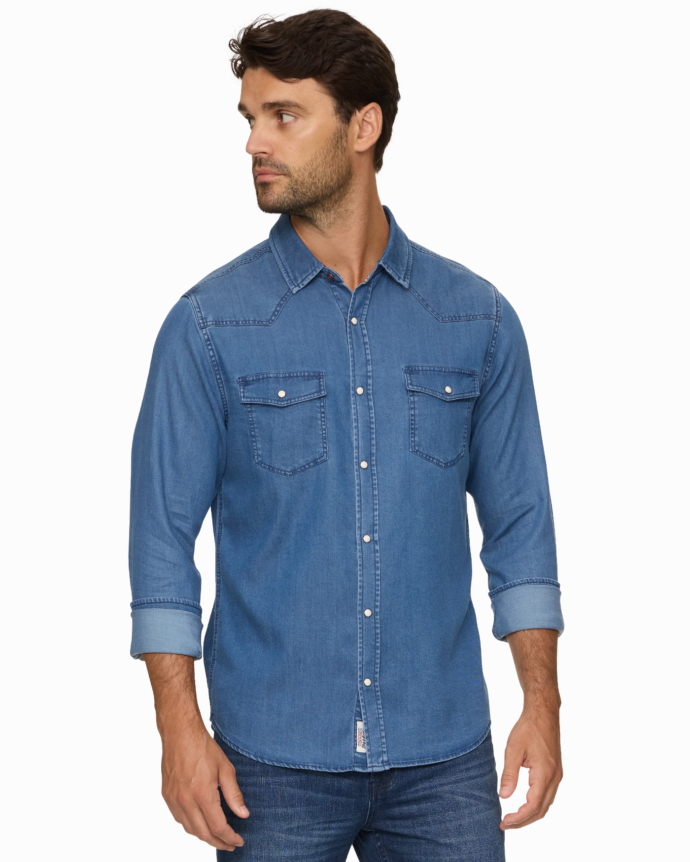Elegant Finish SACRAMENTO STRETCH CHAMBRAY WESTERN SHIRT