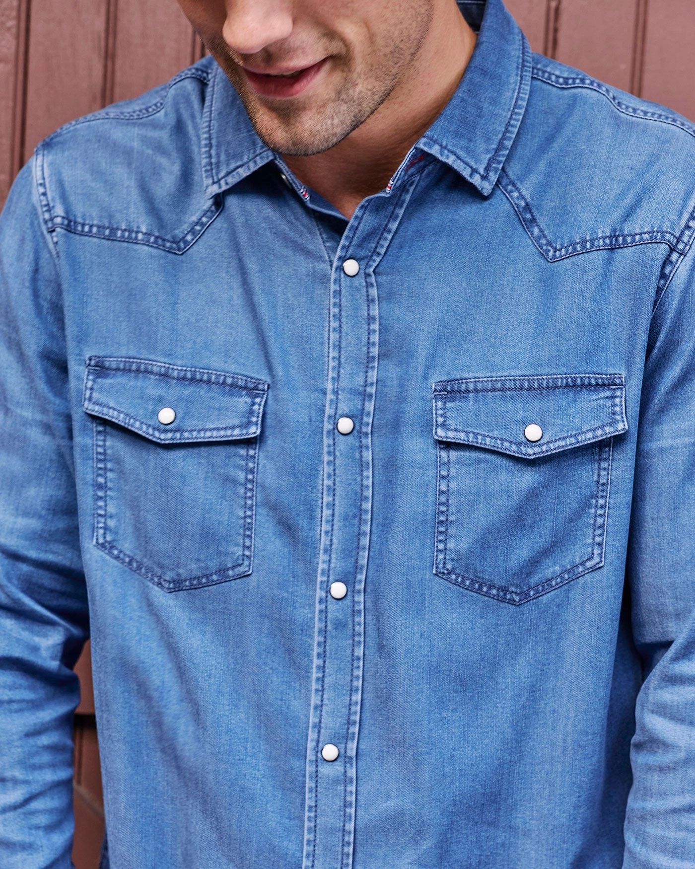 Gym Companion SACRAMENTO STRETCH CHAMBRAY WESTERN SHIRT