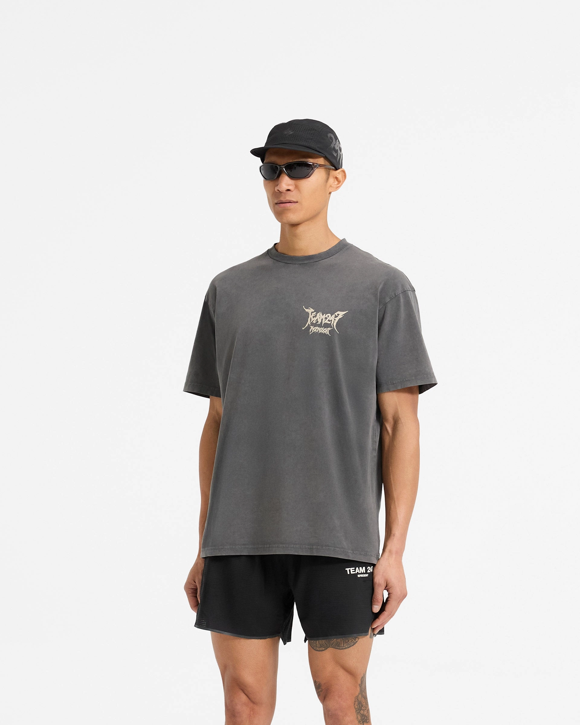 Team 247 X END Oversized T-Shirt - Washed Grey Simple Yet Cozy Stylish Casual