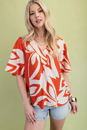 Island Breeze Trapunto Blouse Layered Neckline