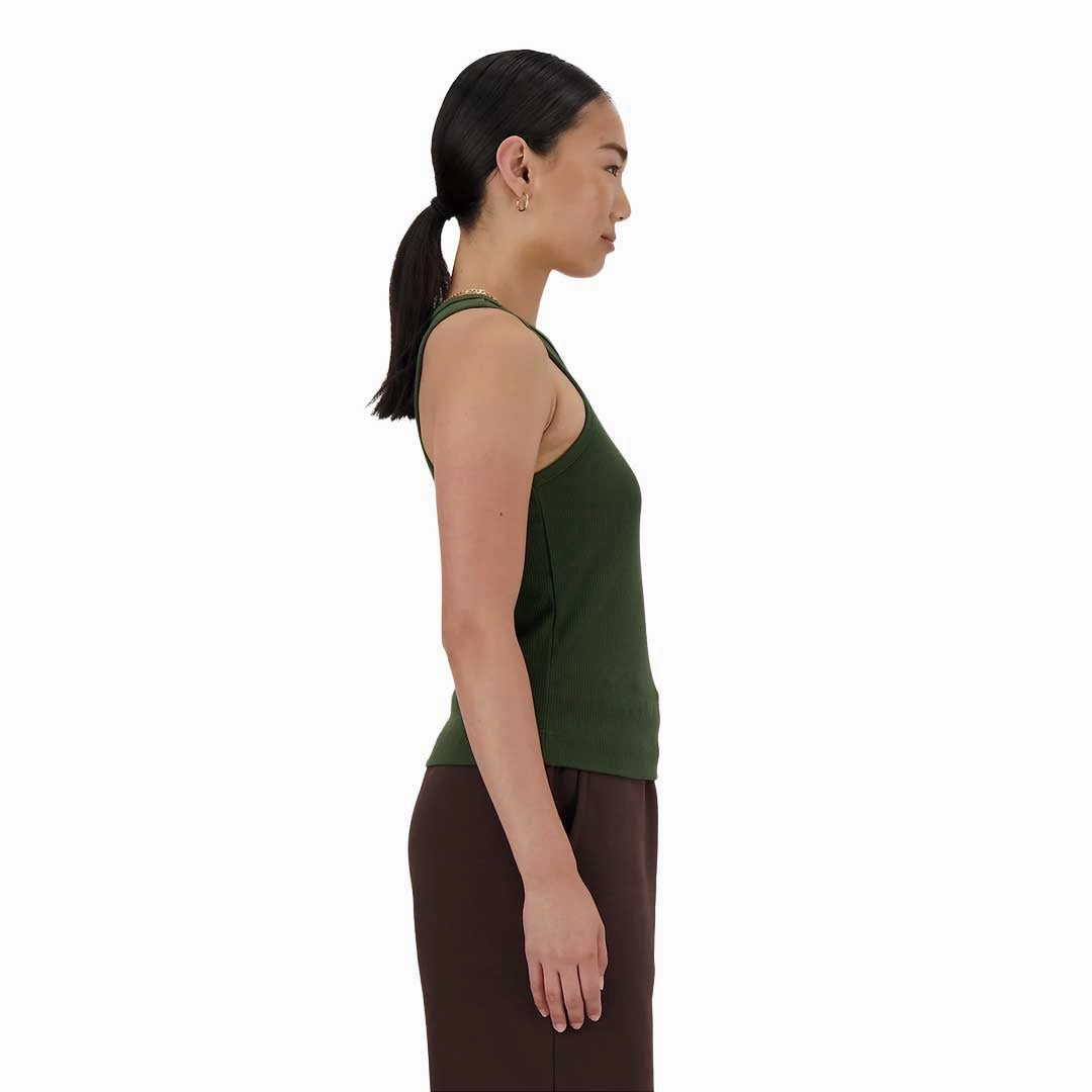 Flatlock stitching Logo Free Style New Balance - Women's Linear Heritage Rib Knit Racer Tank Top (WT33536 KOU)