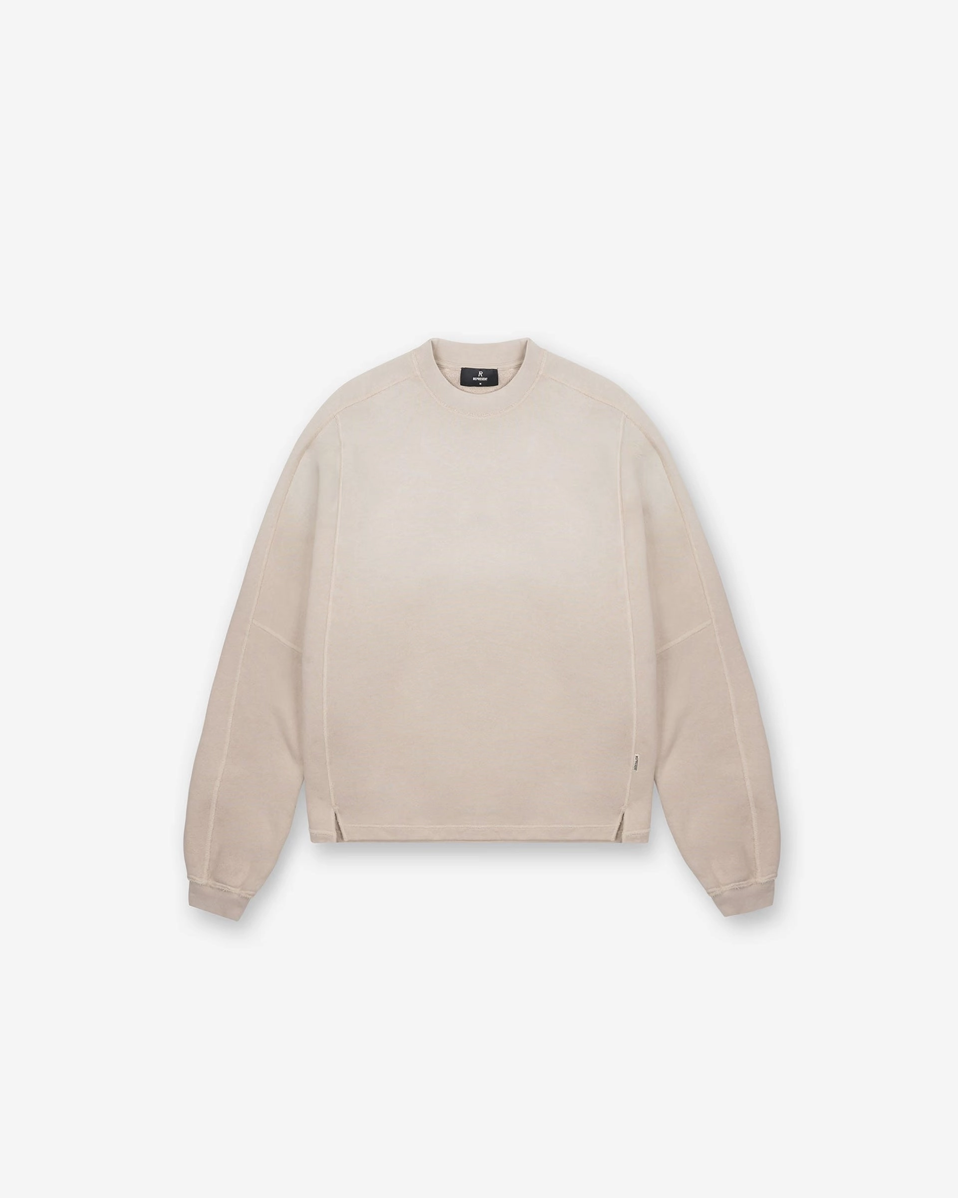 WrinkleResistant Yarn Stepped Hem Sweatshirt - Oat