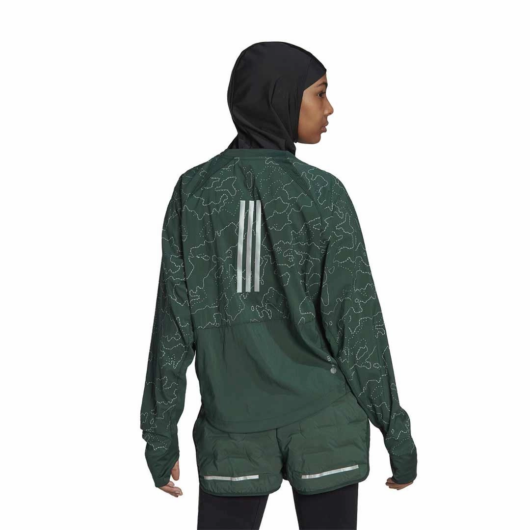 Soft Weather Wear HighNeckDesign adidas - Women's X-City Running Crewneck Cover Up Jacket (HC6323)