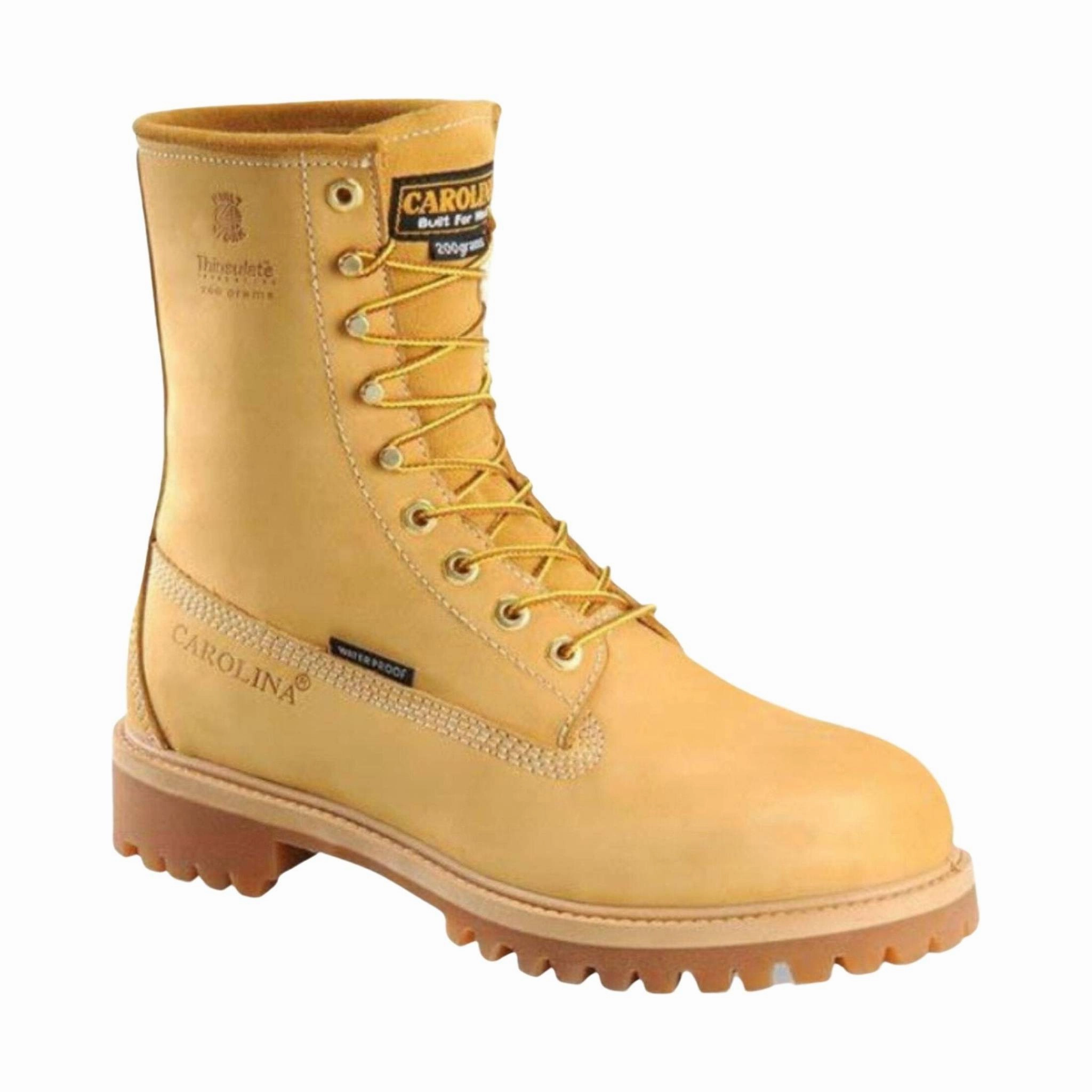 Cushioned Step Weekend Wanderer Carolina Men's Journeyman 8 Inch Soft Toe Waterproof Work Boot - Wheat