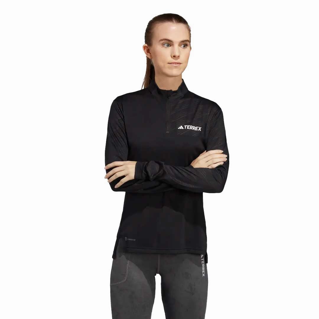 Quick Drying QuiltedPattern adidas - Women's Terrex Multi Half-Zip Long Sleeve T-Shirt (HM4016)