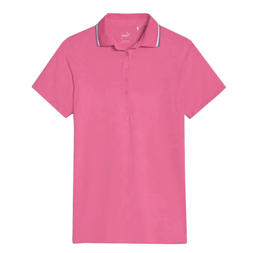 Puma - Women's Cloudspun Tipped Short Sleeve Polo (622155 02) Gloss Free Texture Static Dissipating Threading