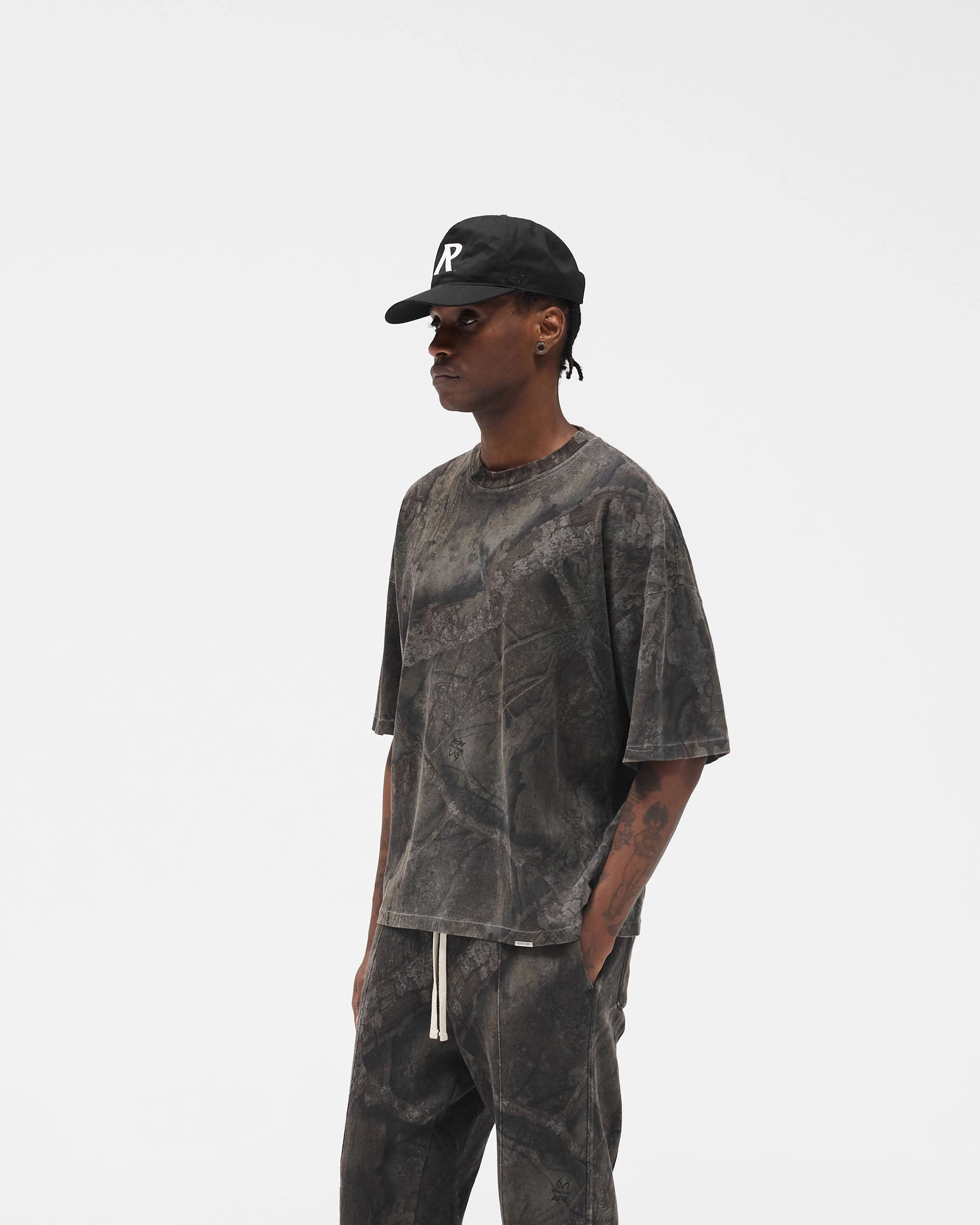 black friday Initial Overdye Realtree? Boxy T-Shirt - Overdyed Black