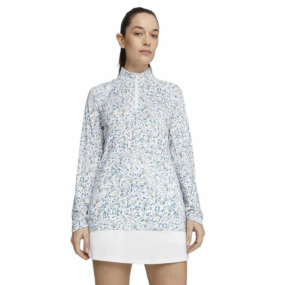 Recycled Polyester Anti Slip Cuffs Puma - Women's You-V Mariposa Quarter-Zip Golf Sweater (622792 02)