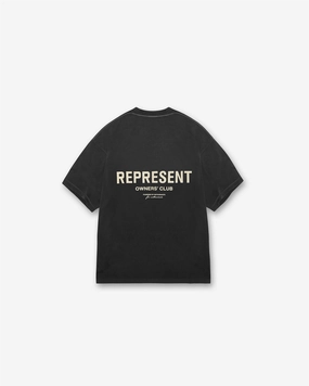 Represent Owners Club T-Shirt - Aged Black Light Stretch Casual Style Wear