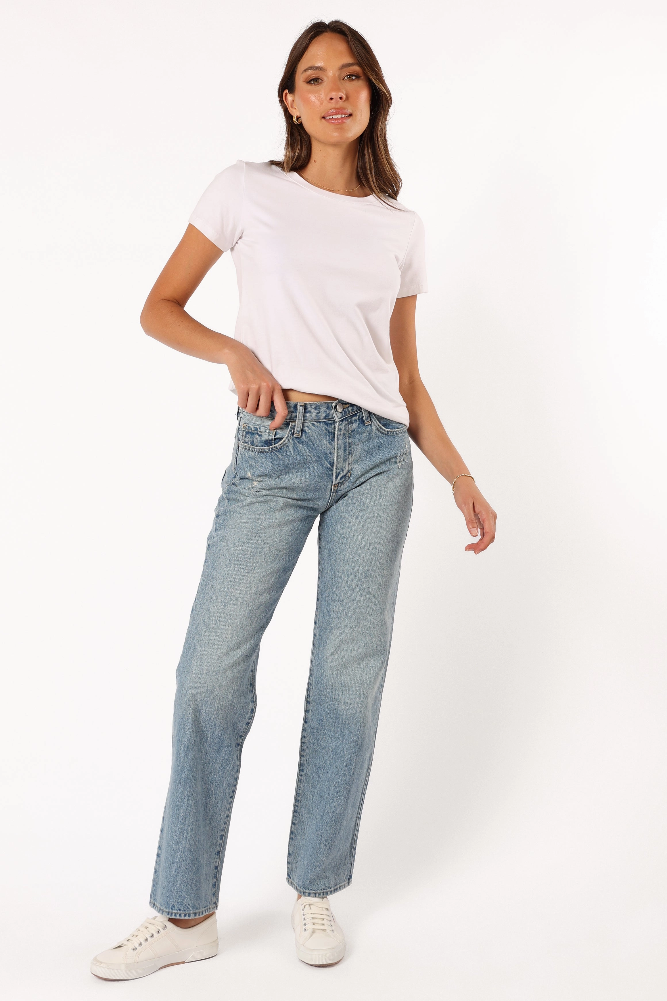 Nathan High Rise Relaxed Straight Jean - Medium Denim Wardrobe Staple