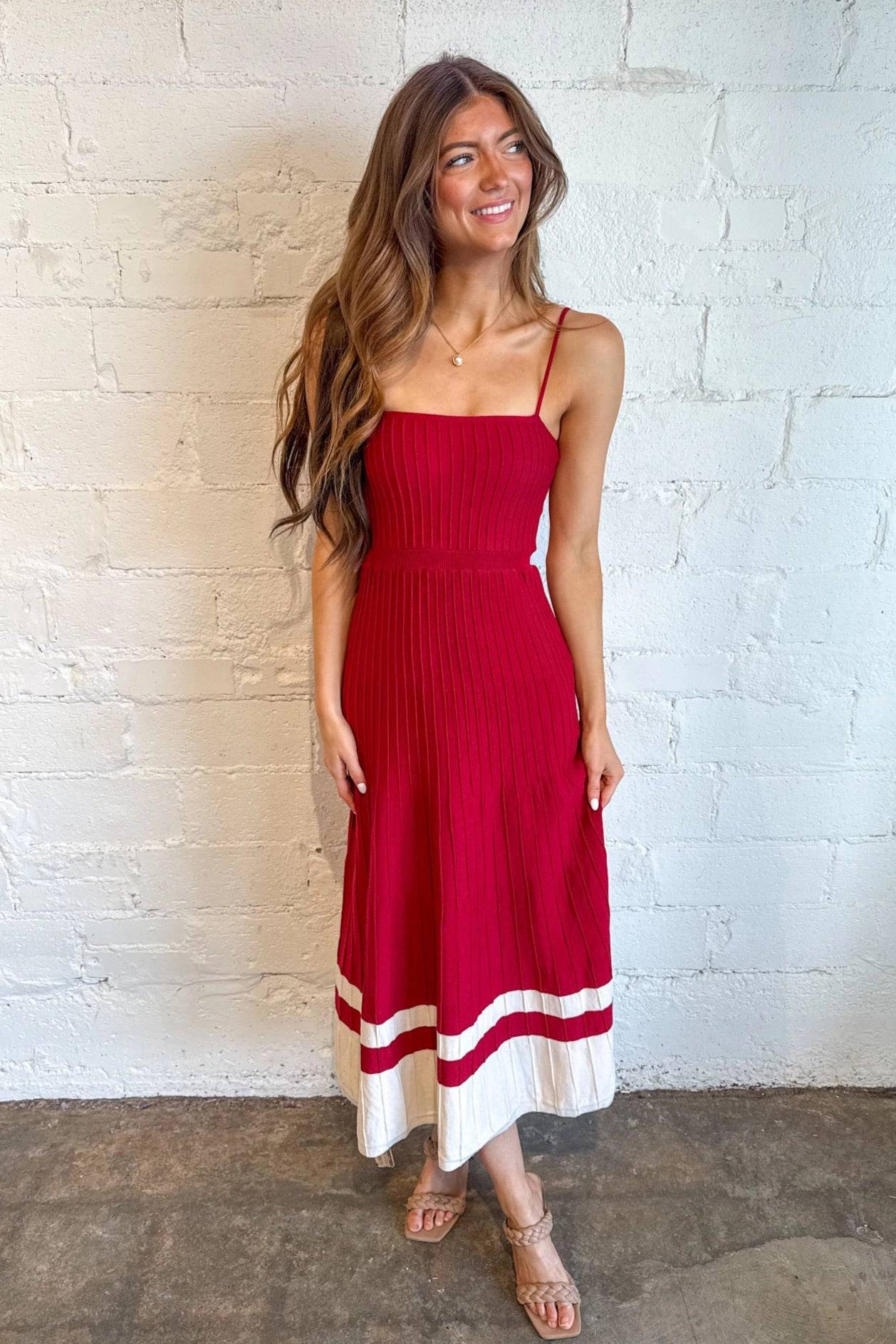 Gentle Motion Textured Layers Sideline Strut Maxi Dress