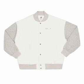 Recycled Material Construction Magnetic Closure Options New Balance - Unisex Uni-Ssentials Undyed Varsity Jacket (UJ31551 GIE)