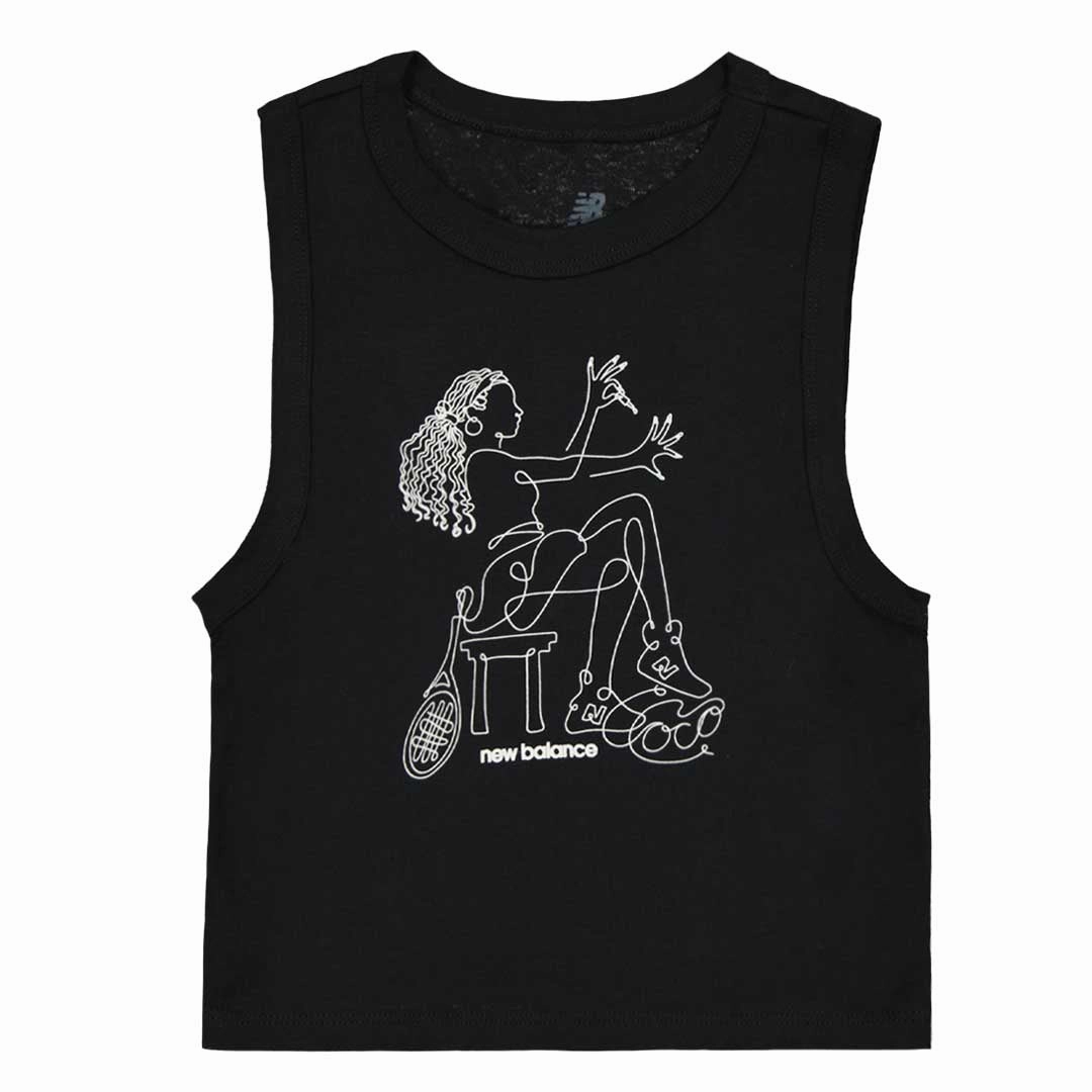 Daywear Staple Noise Reduced Fabric New Balance - Women's Coco Gauff Preparations Racer Tank Top (WT43452 BK)