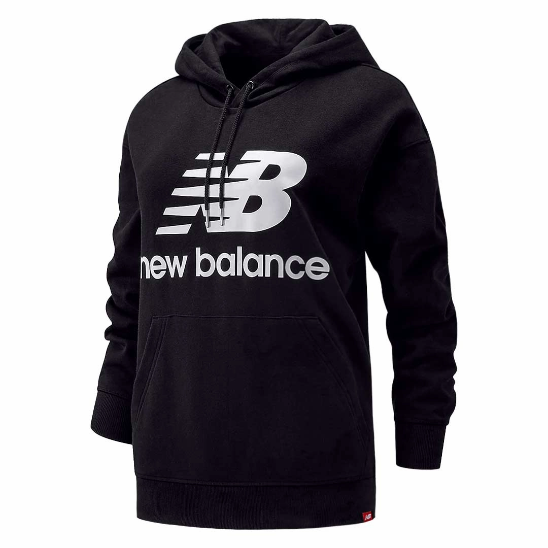 New Balance - Women's Essentials Stacked Logo Oversized Pullover Hoodie (WT03547 BK) QuickRelease Buckles