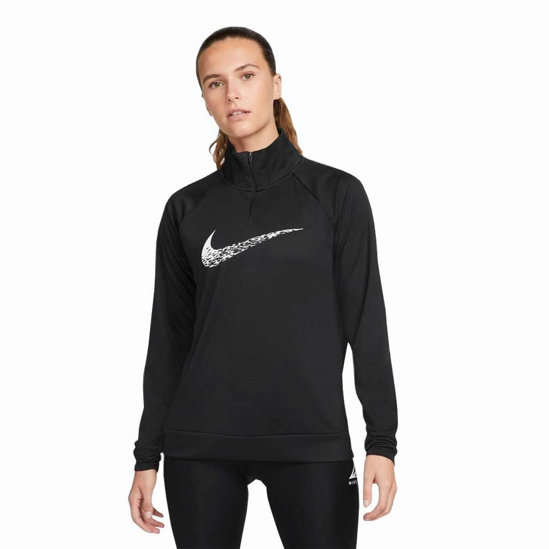 Nike - Women's Dri-Fit Swoosh Running Midlayer Top (DM7769 010) Waterproof Material