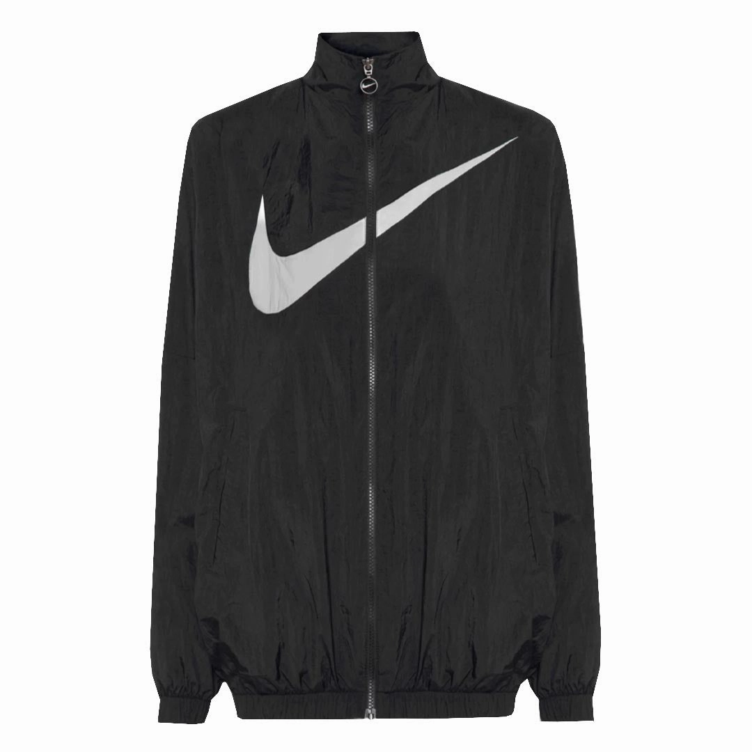 Thermal Insulation Adjustable Hem Cords Nike - Women's NSW Essential Woven Jacket (DX5864 010)