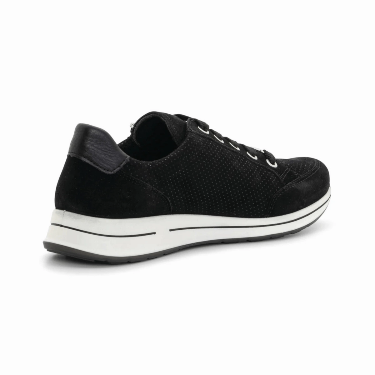 Ara Women's Oleanna Black Puntikid Suede Anti Slip Lacing