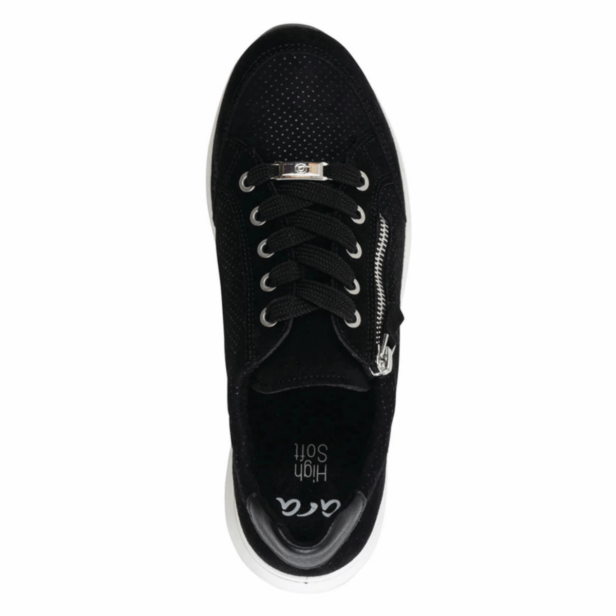 Ara Women's Oleanna Black Puntikid Suede Casual Favorite Outdoor Steps