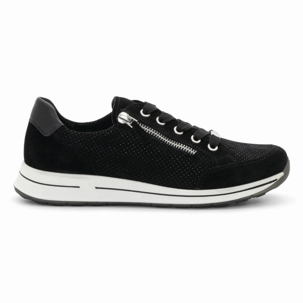 Shock   Absorbing Midsole Urban Ready Ara Women's Oleanna Black Puntikid Suede