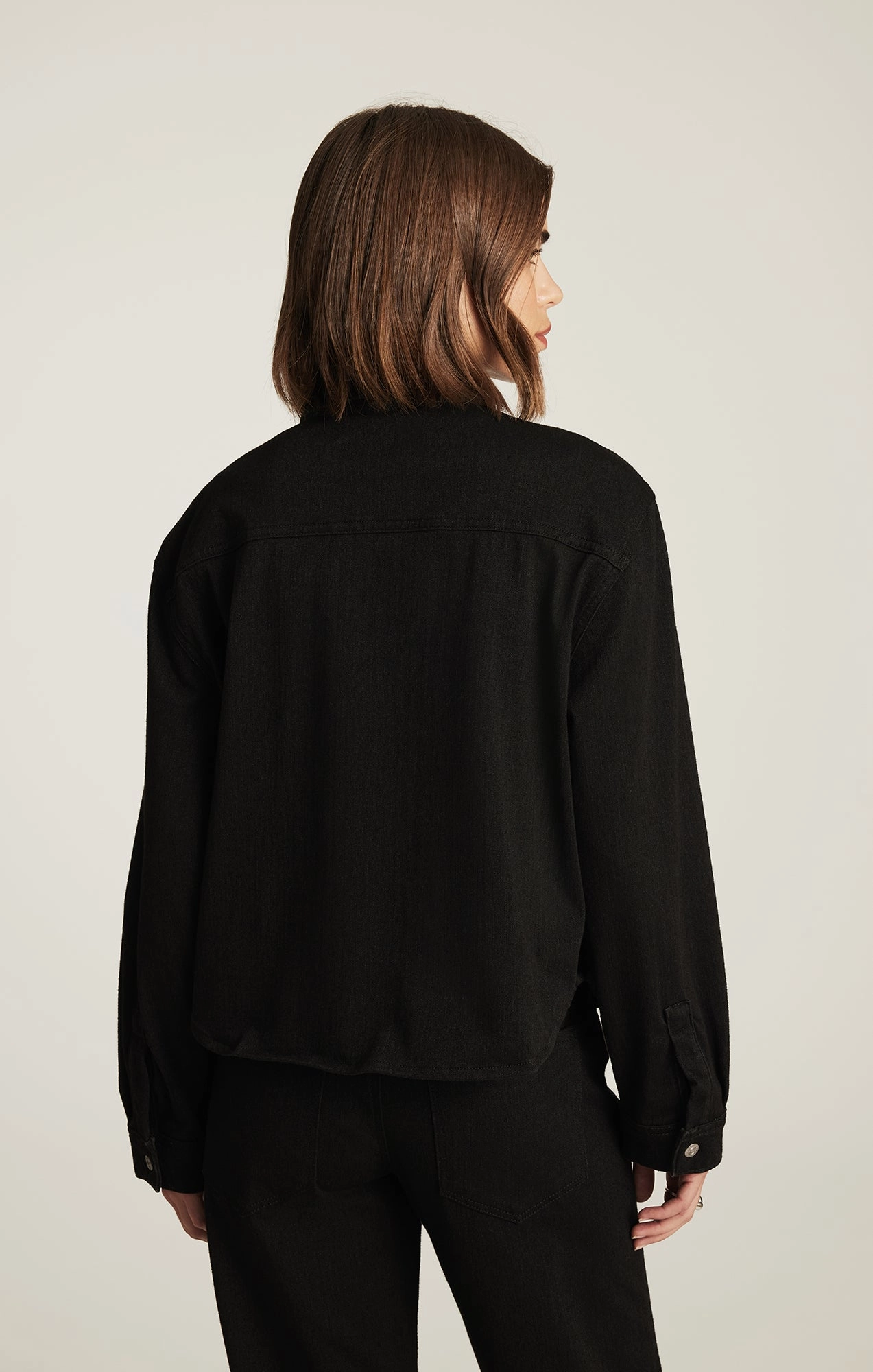All Season TIA DENIM SHIRT IN BLACK MOVE