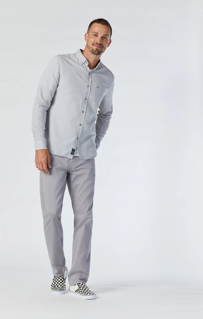 ZACH STRAIGHT LEG PANTS IN GRAPHITE TWILL Neutral Fit