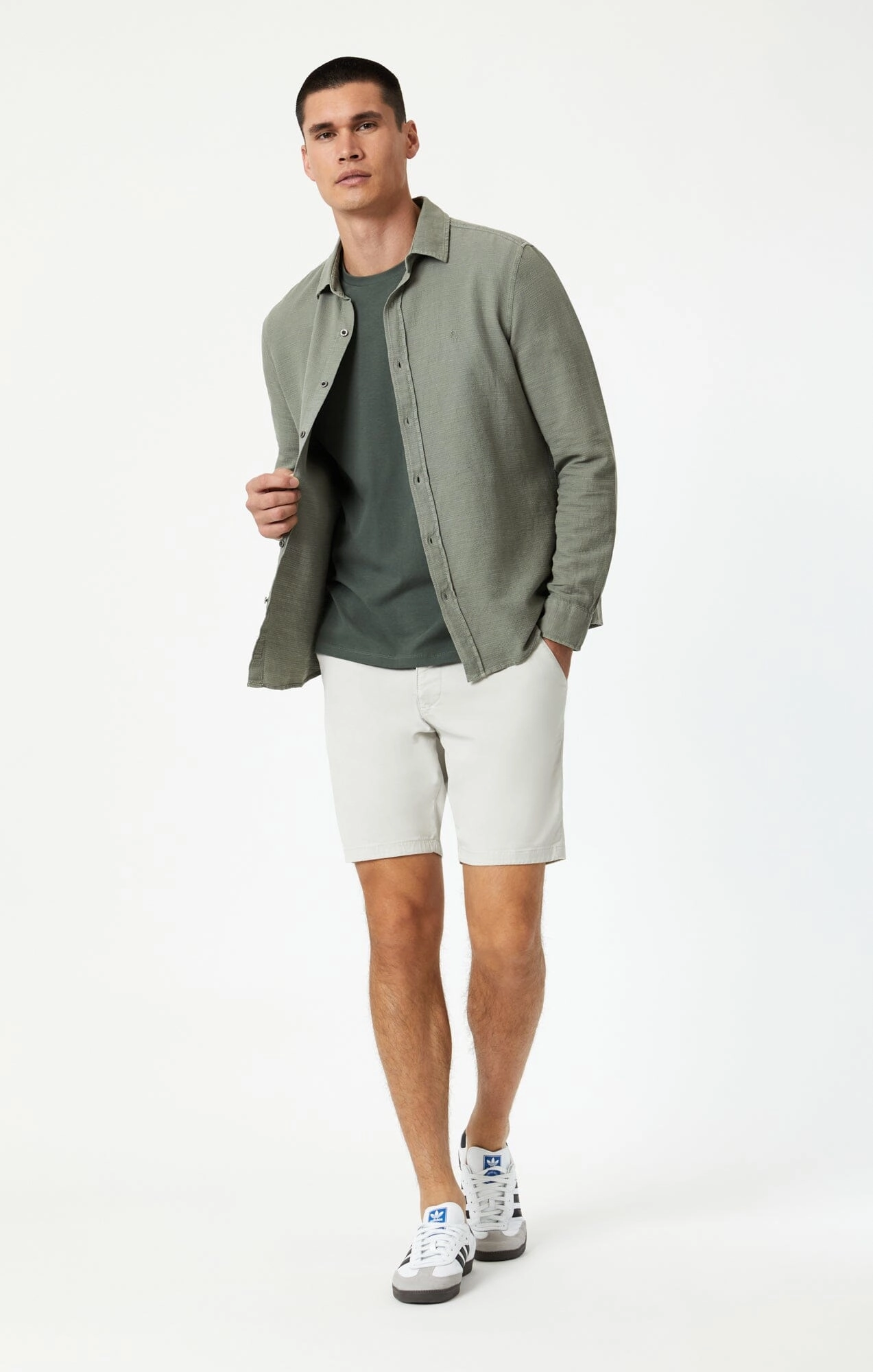 Active Wear No Chafe NOAH SHORTS IN OYSTER MUSHROOM LUXE TWILL