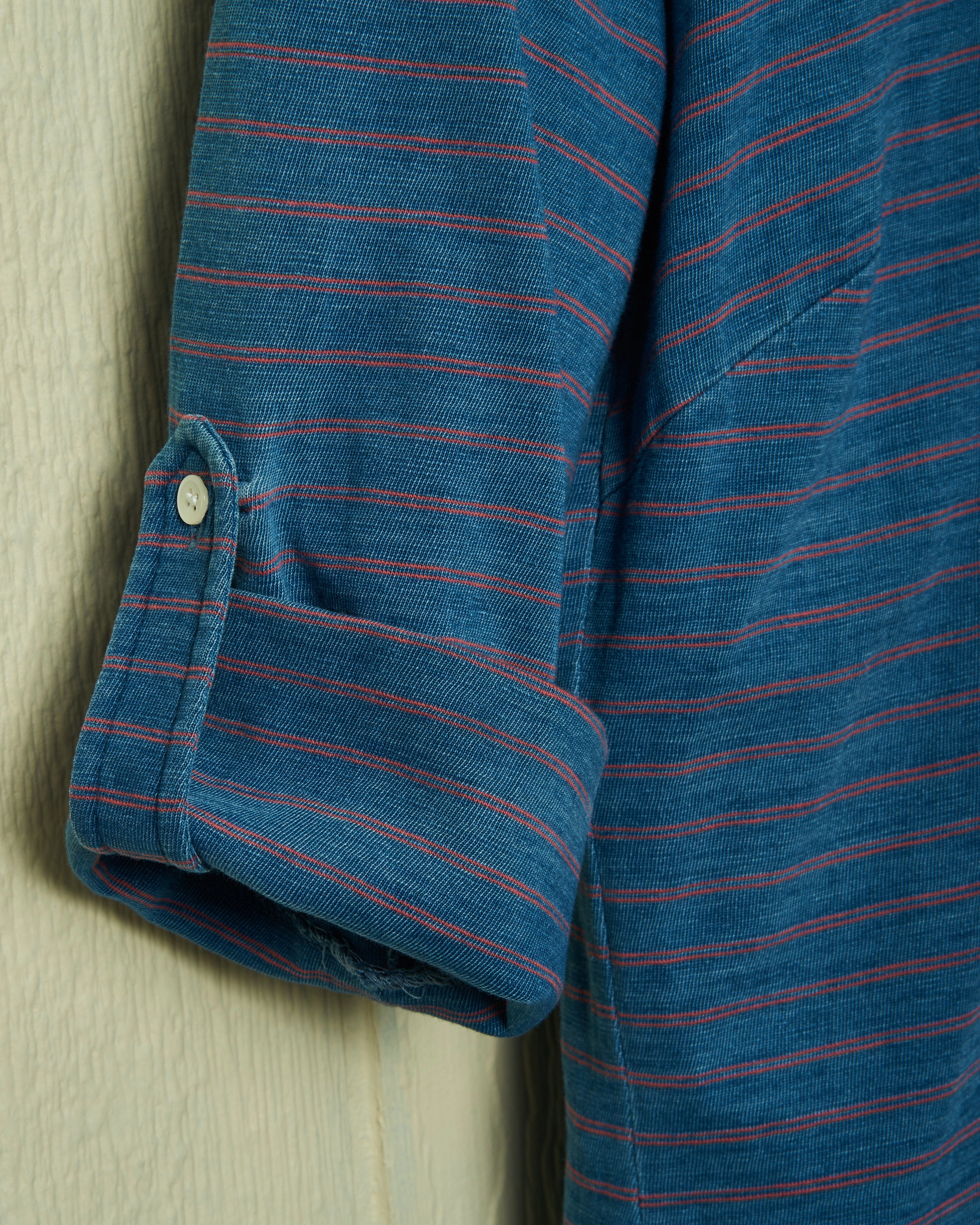 Avalon Indigo Knit Top in Red/Navy Double Stripe TemperatureRegulating Fabric Elasticated Hem