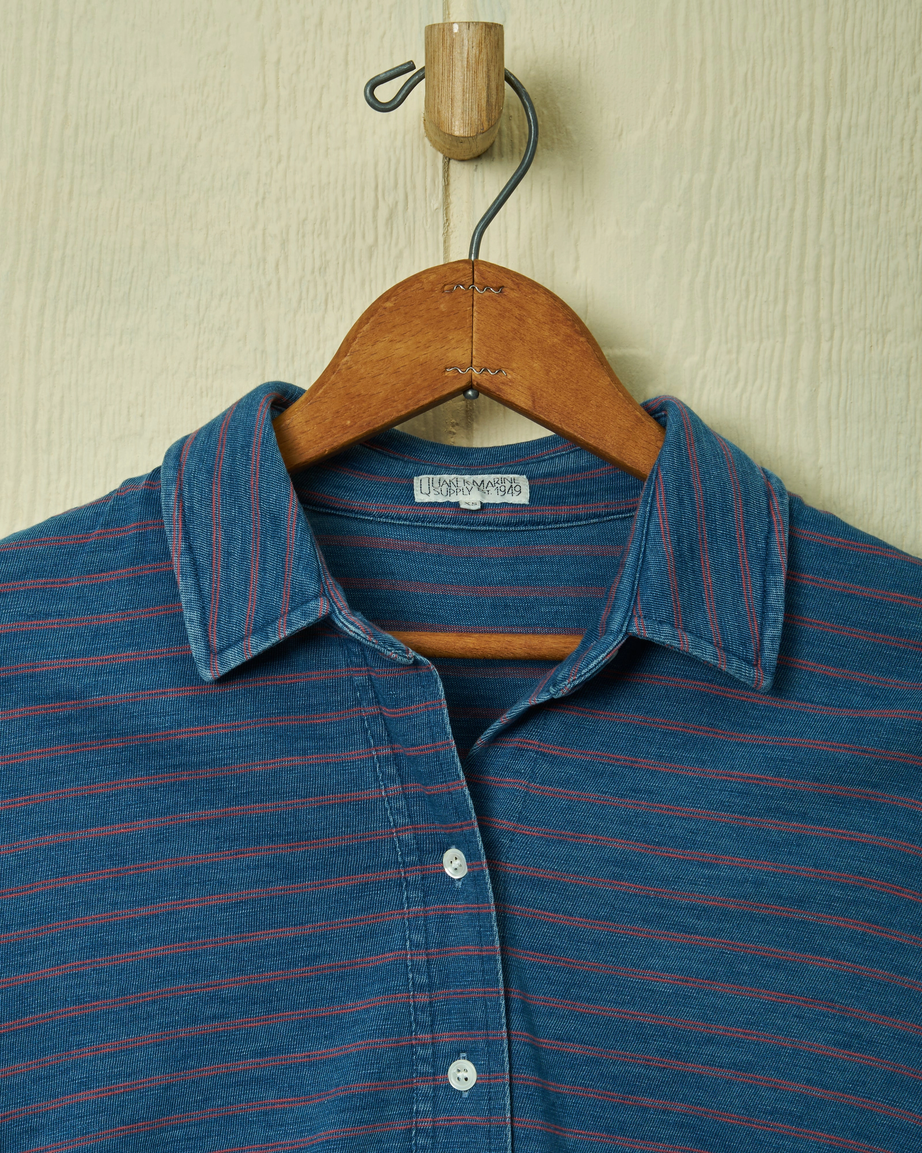 AntiStaticLining Elegant Look Avalon Indigo Knit Top in Red/Navy Double Stripe