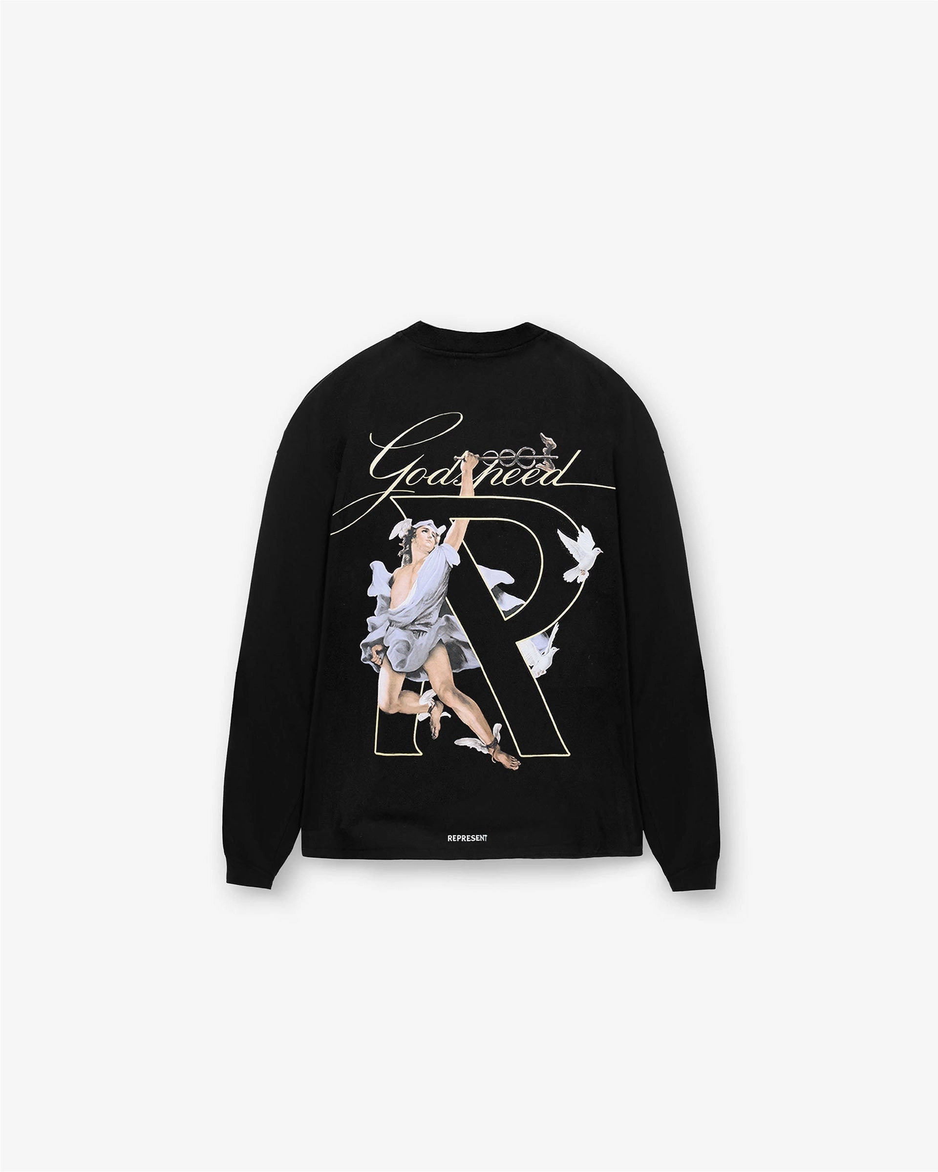 Hermes Long Sleeve T-Shirt - Jet Black GarmentDyedTexture